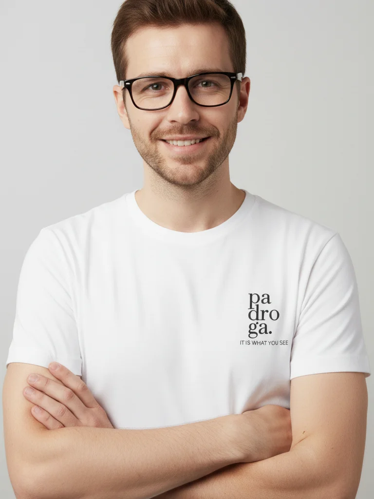 padroga. essentials white tshirt Francisco Llamas design product image (4)