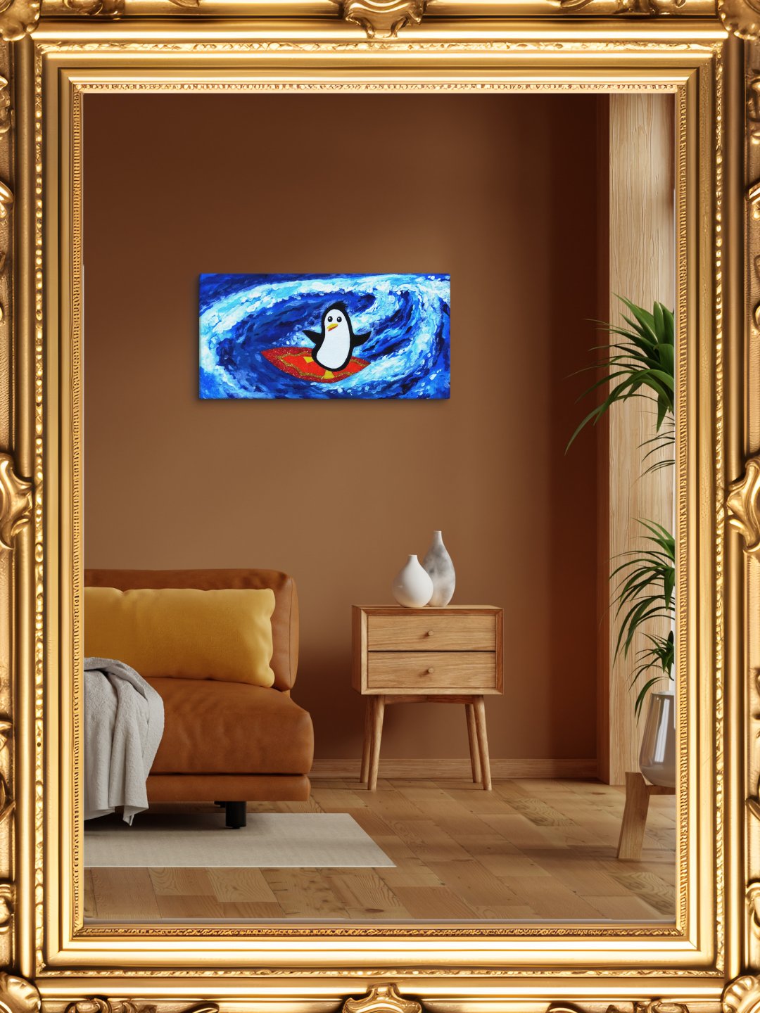 Surfing Penguin Canvas Print product image (3)
