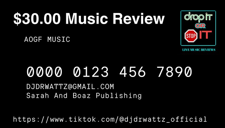 Drop It Or Stop It $30.00 Music Review Card product image (1)