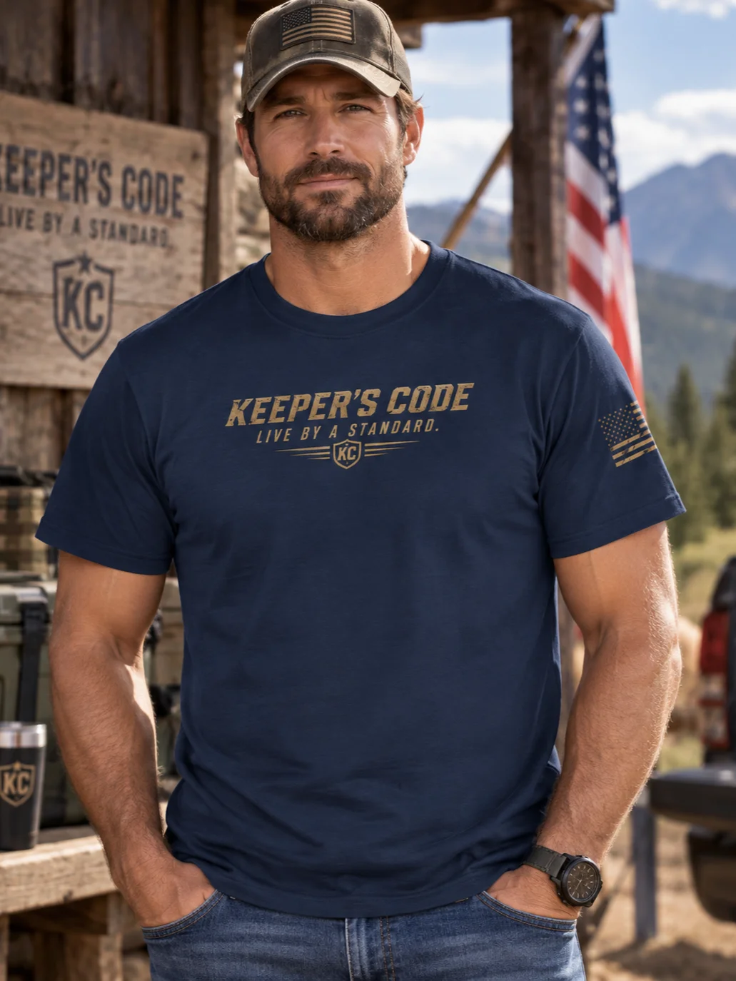 Keeper’s Code™ Men's Don’t Tread on Me Rattlesnake Patriotic T-Shirt product image (1)