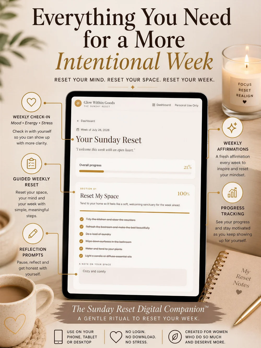 The Sunday Reset Companion™ | Interactive Reset + Guided Workbook product image (5)