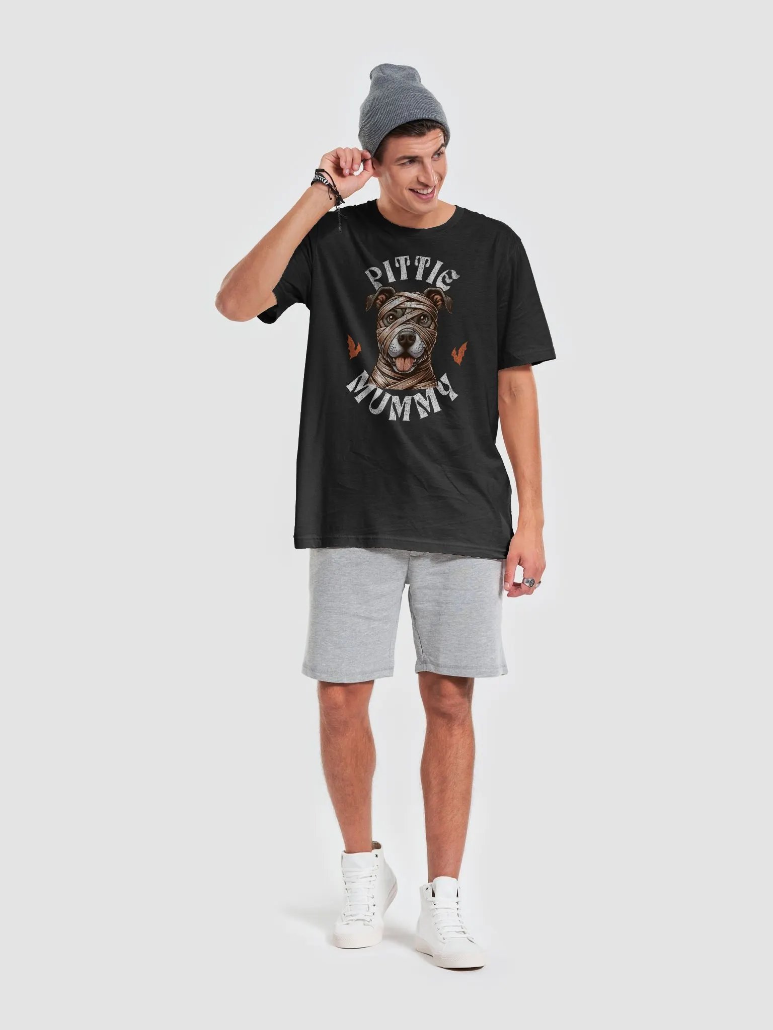 Halloween Mummy Pit Bull Dog T-Shirt product image (3)