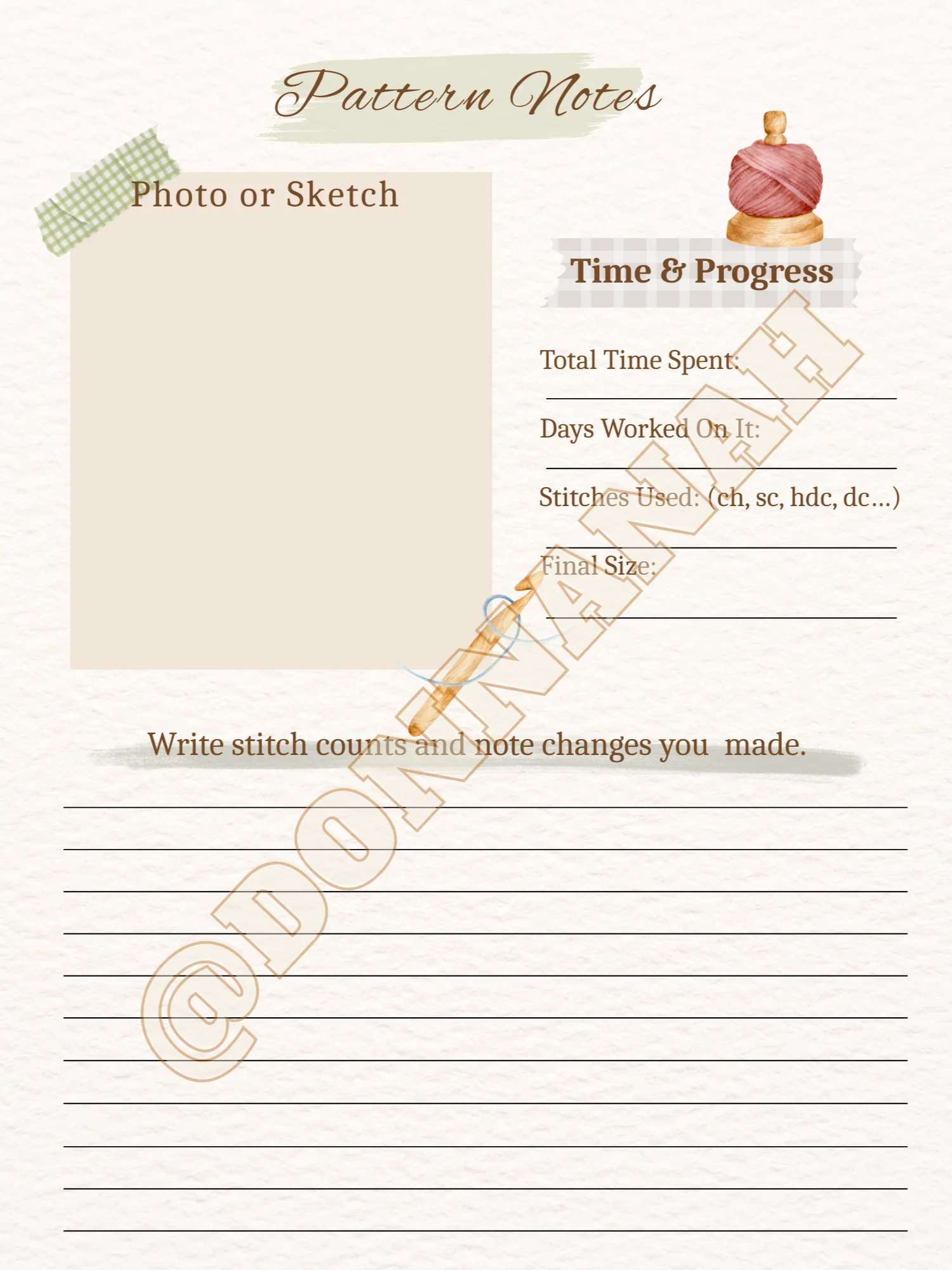 Digital Beginner Crochet Journal Log(Printable PDF) * - No Phisical Product product image (4)