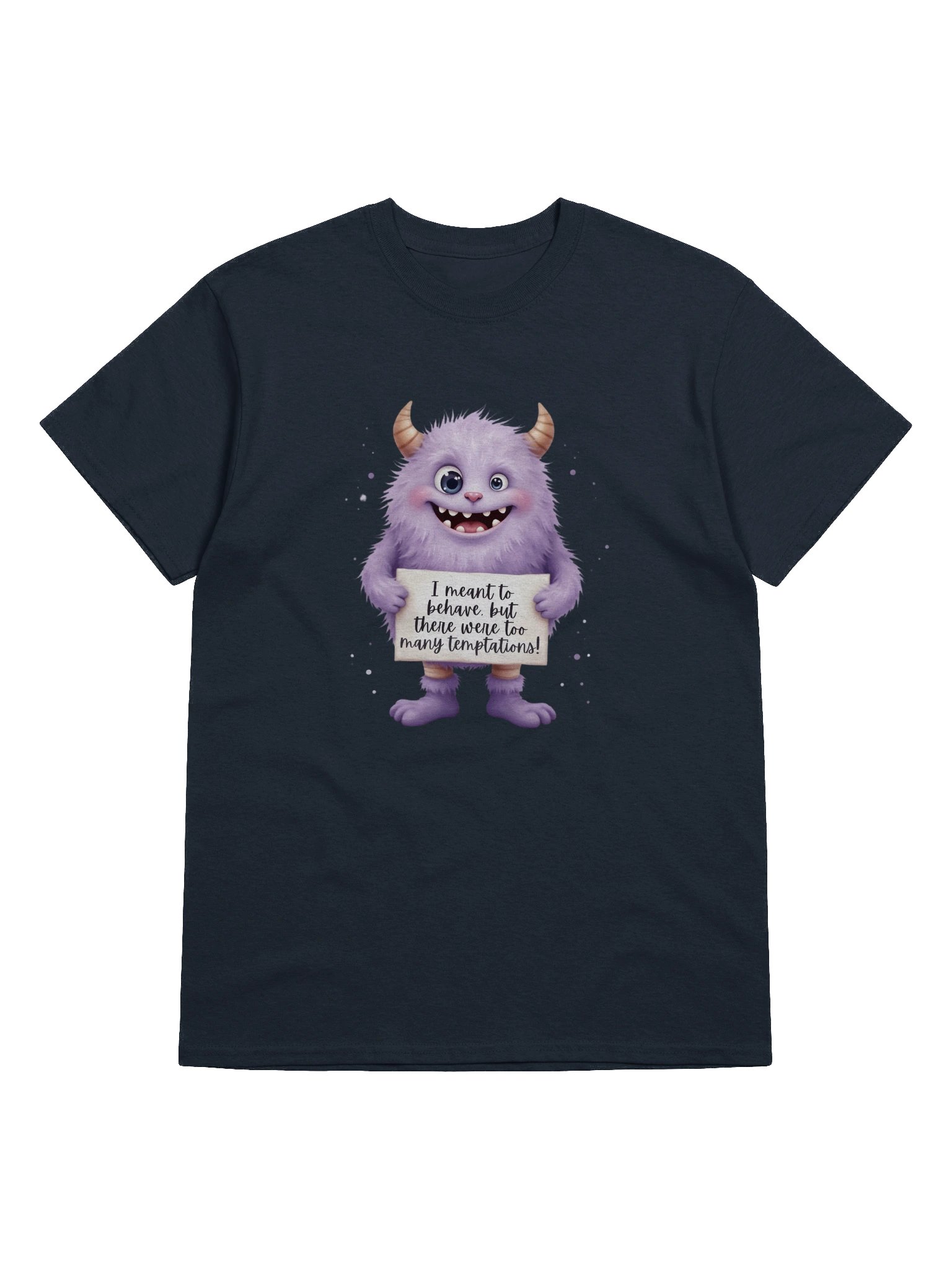 Purple Monster "Too Many Temptations" Sarcastic Tee | Funny Confession Shirt for Women | Relatable Humor Apparel product image (9)