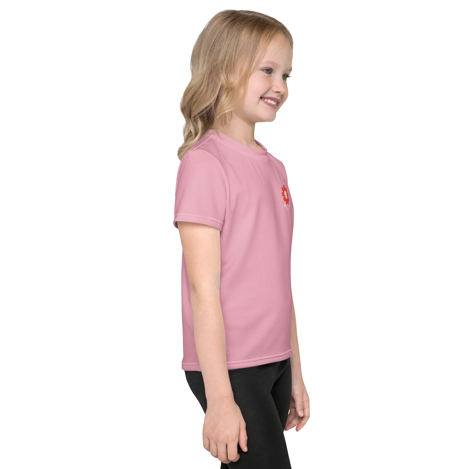 Smiley Blossom Kids Crewneck Tee product image (4)