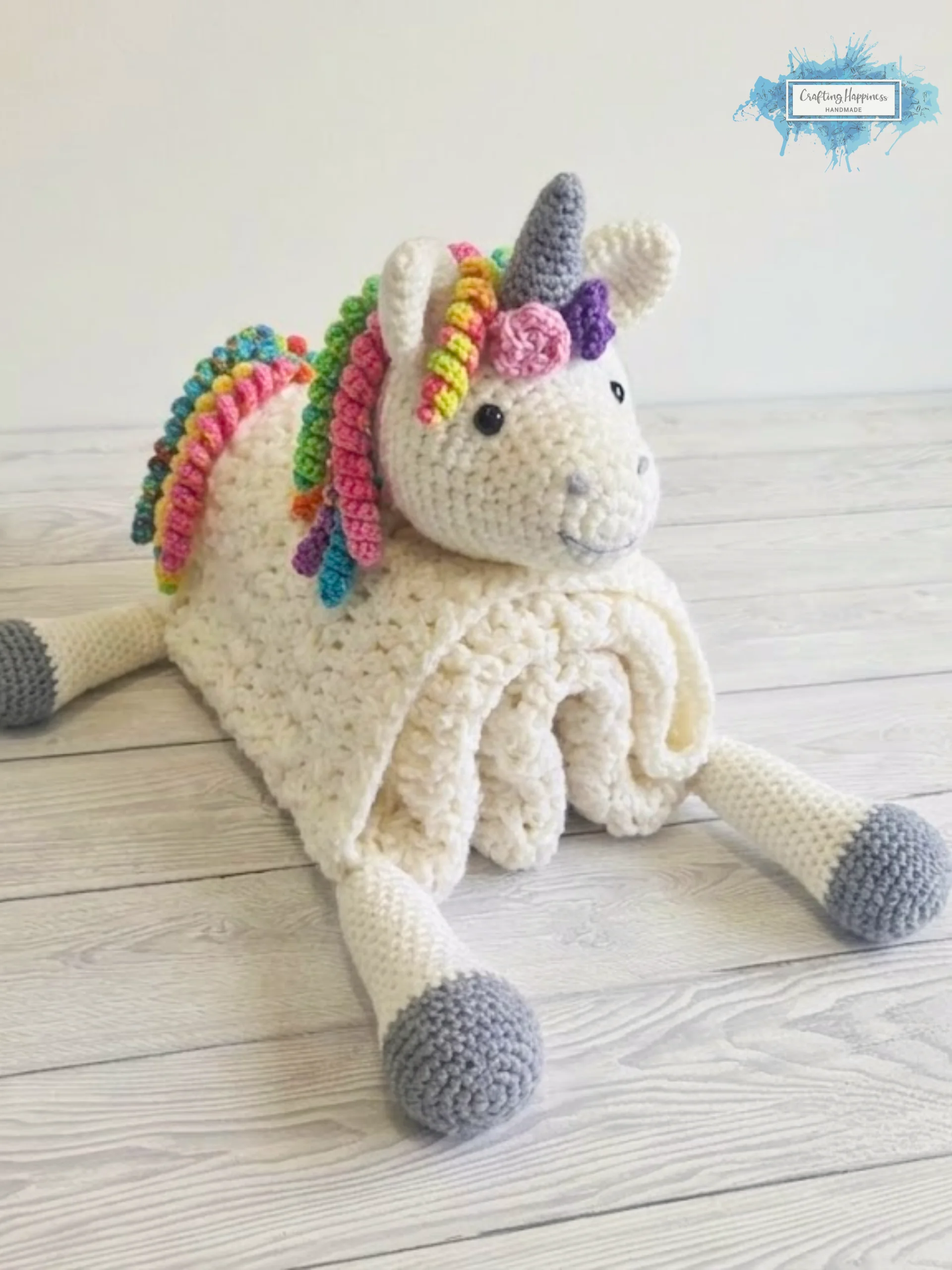 Rainbow Unicorn Baby Blanket Crochet Pattern: 3-in-1 Folding Toy (PDF Pattern) product image (2)