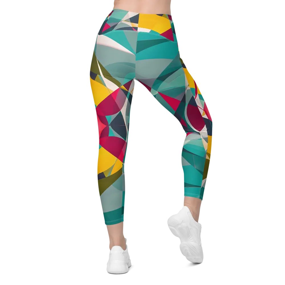 Abstract Lithographic Pattern Design Leggings with pockets - V9 product image (1)