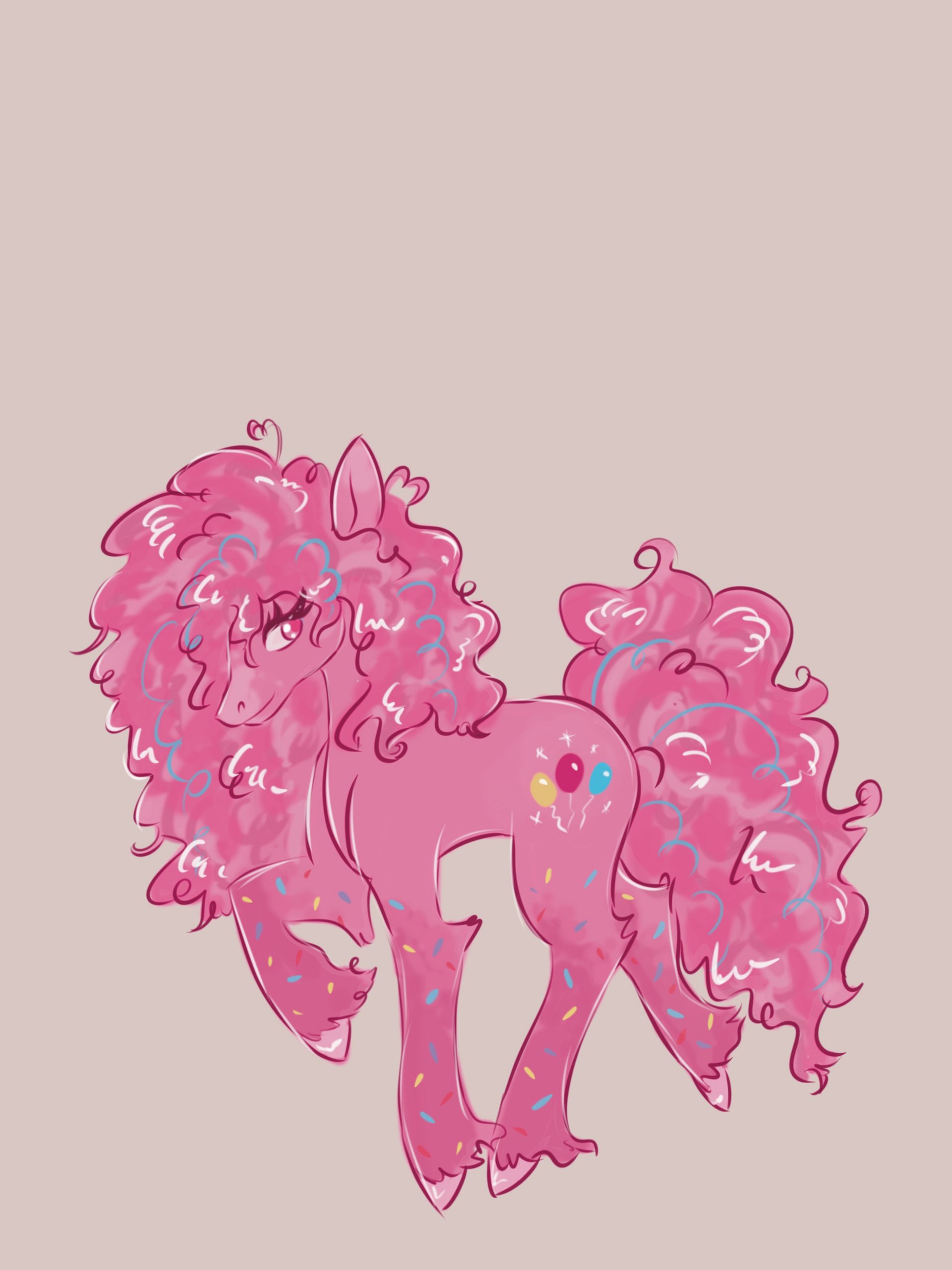 Pink balloon pony sticker product image (1)