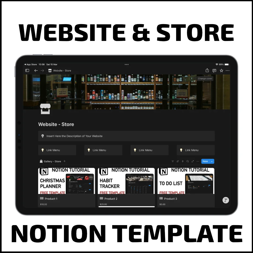 Notion Template - Website e Store product image (1)