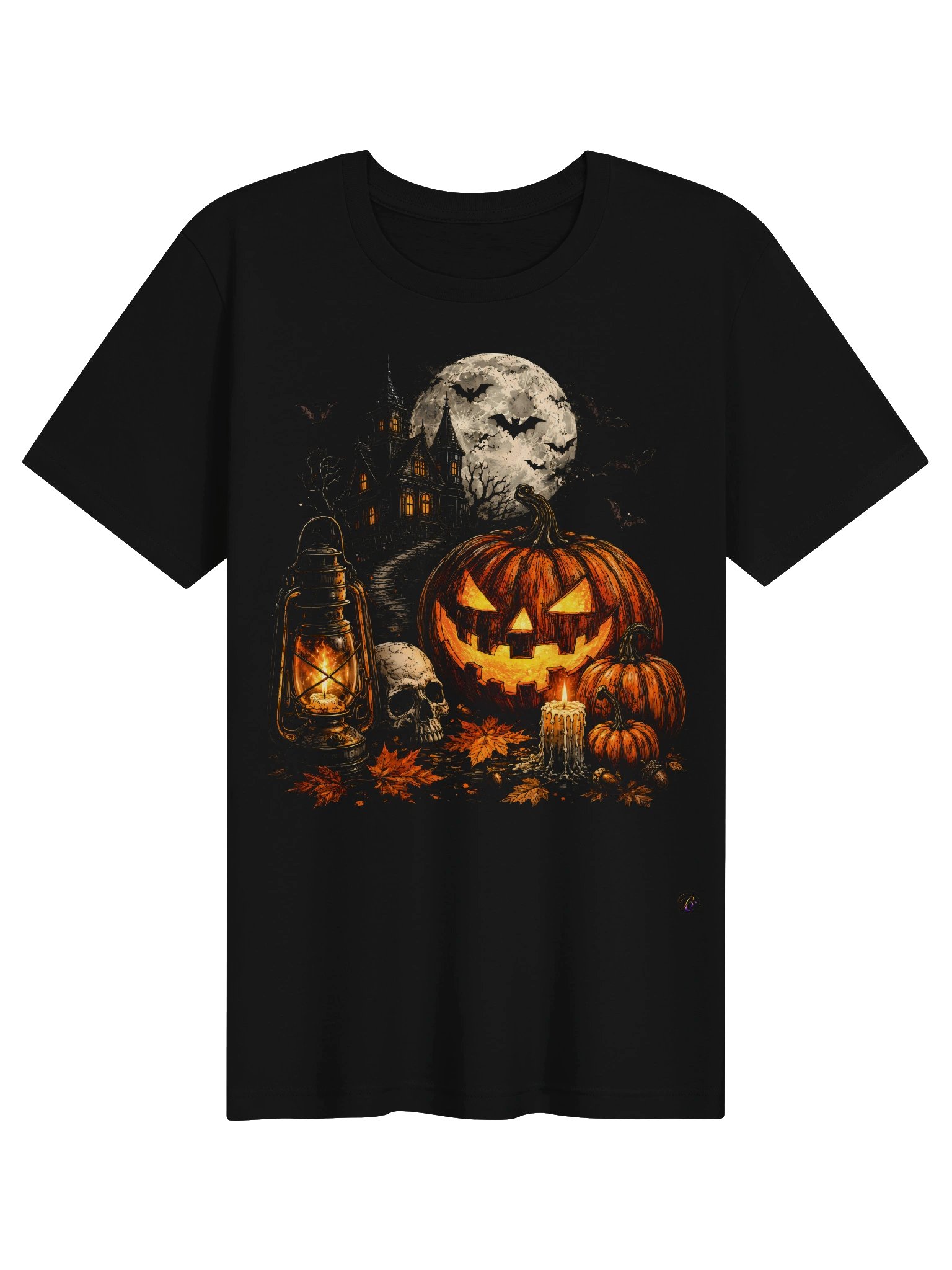 By the Light of the Misty Moon | Haunted Autumn Collage Unisex Tee product image (3)