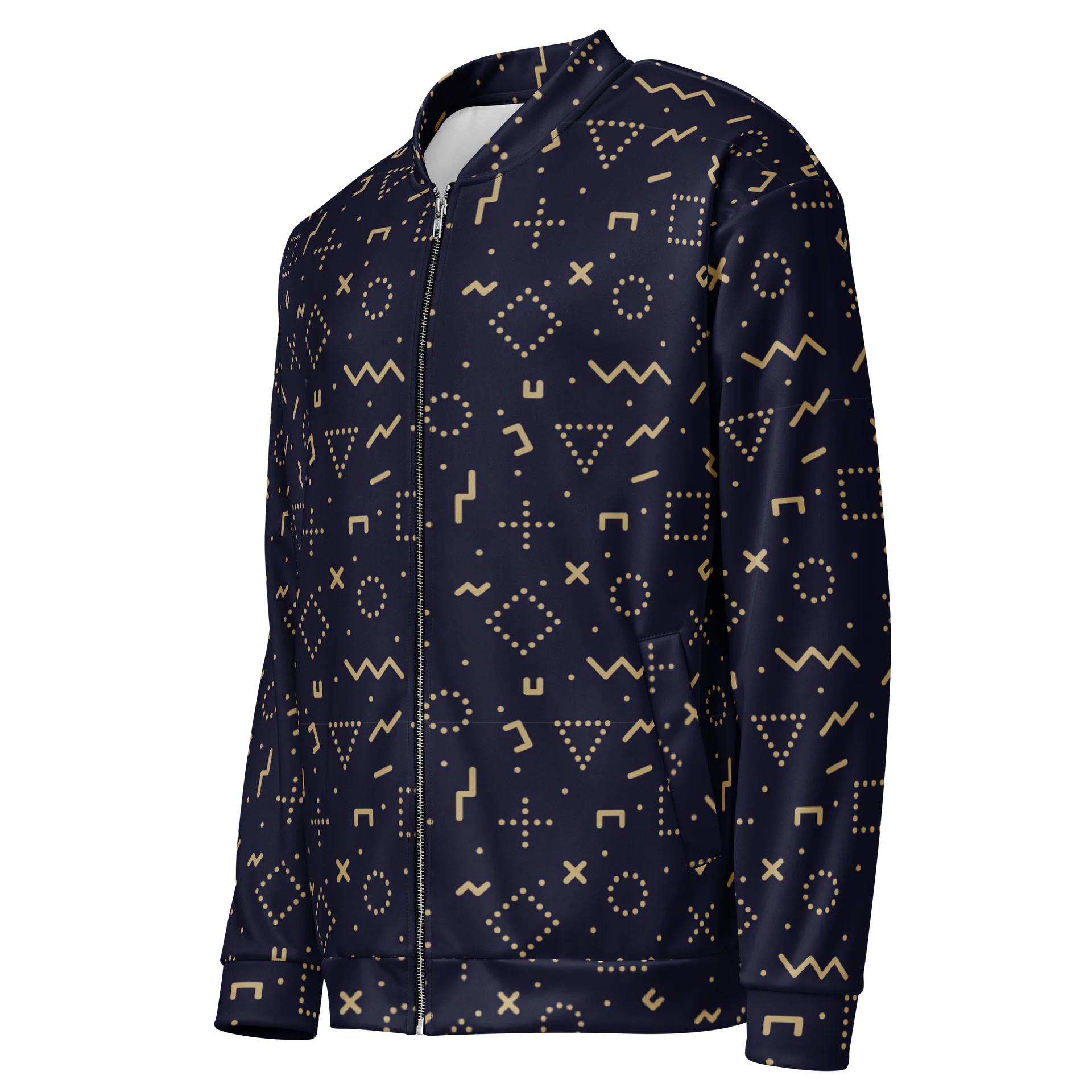 Stylish Geometric Fusion Bomber Jacket for Modern Fashion product image (3)
