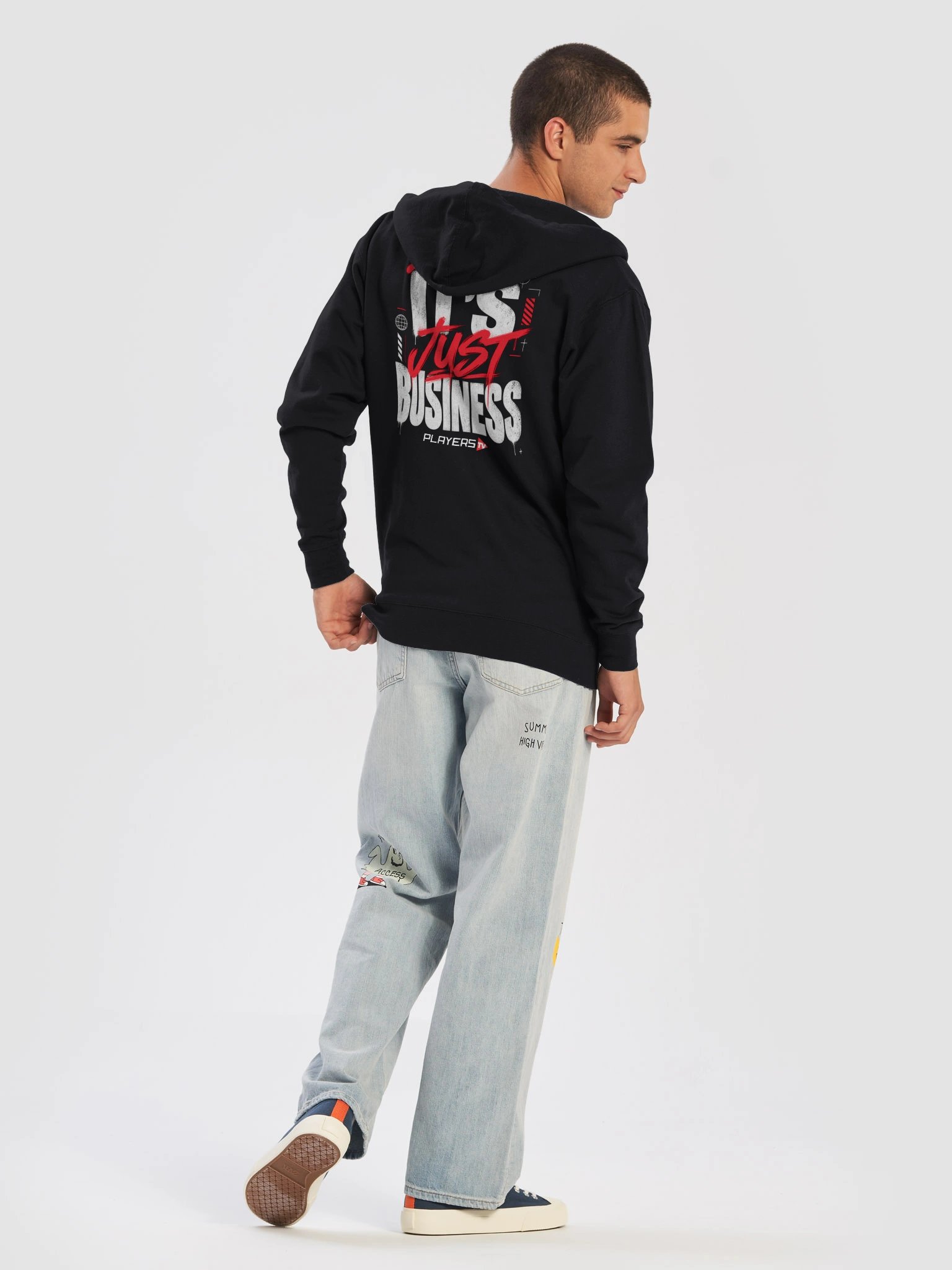 It's Just Business Fleece Zip-Up Hoodie (Black) product image (8)