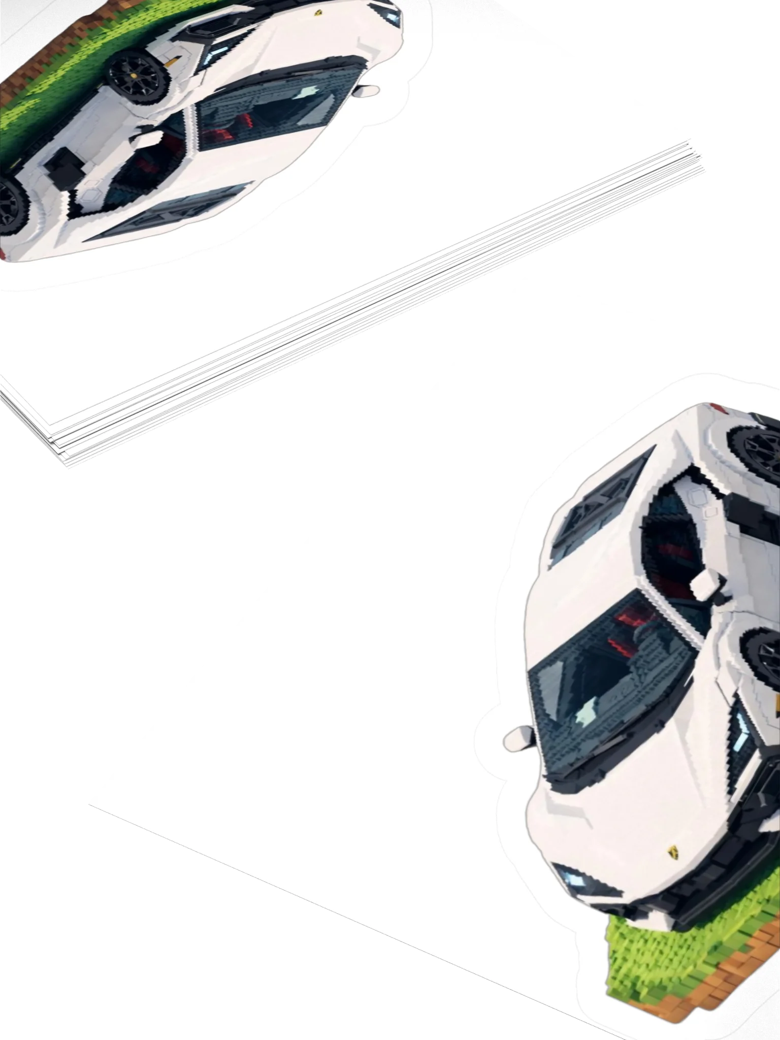 White Lamborghini Revuelto Voxel Art Sticker (Pixel, Retro, Minecraft) product image (4)