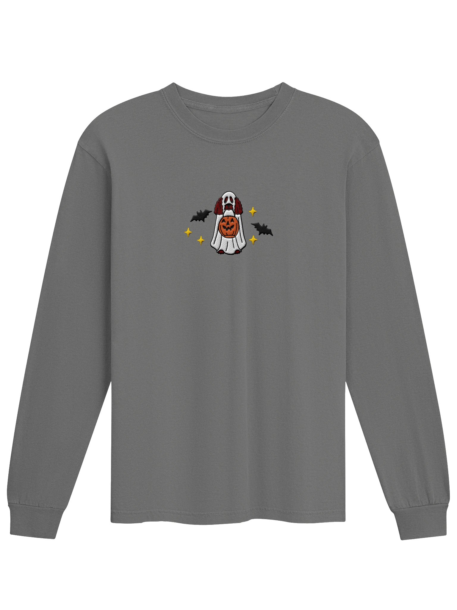 Halloween Miniature Poodle(Chocolate) Embroidered Long-Sleeve T-Shirt product image (9)