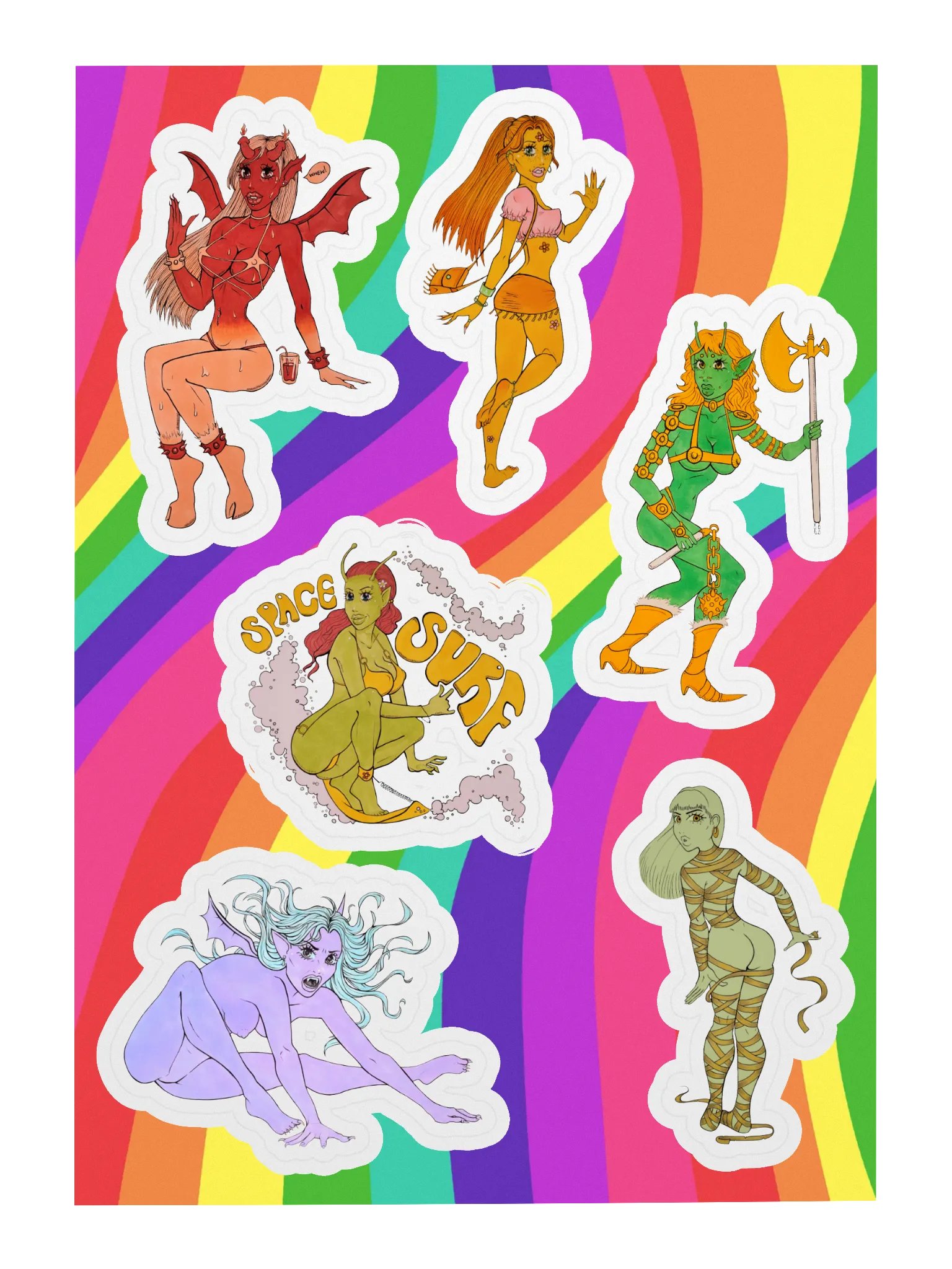 Pinuptober sticker sheet with background product image (3)