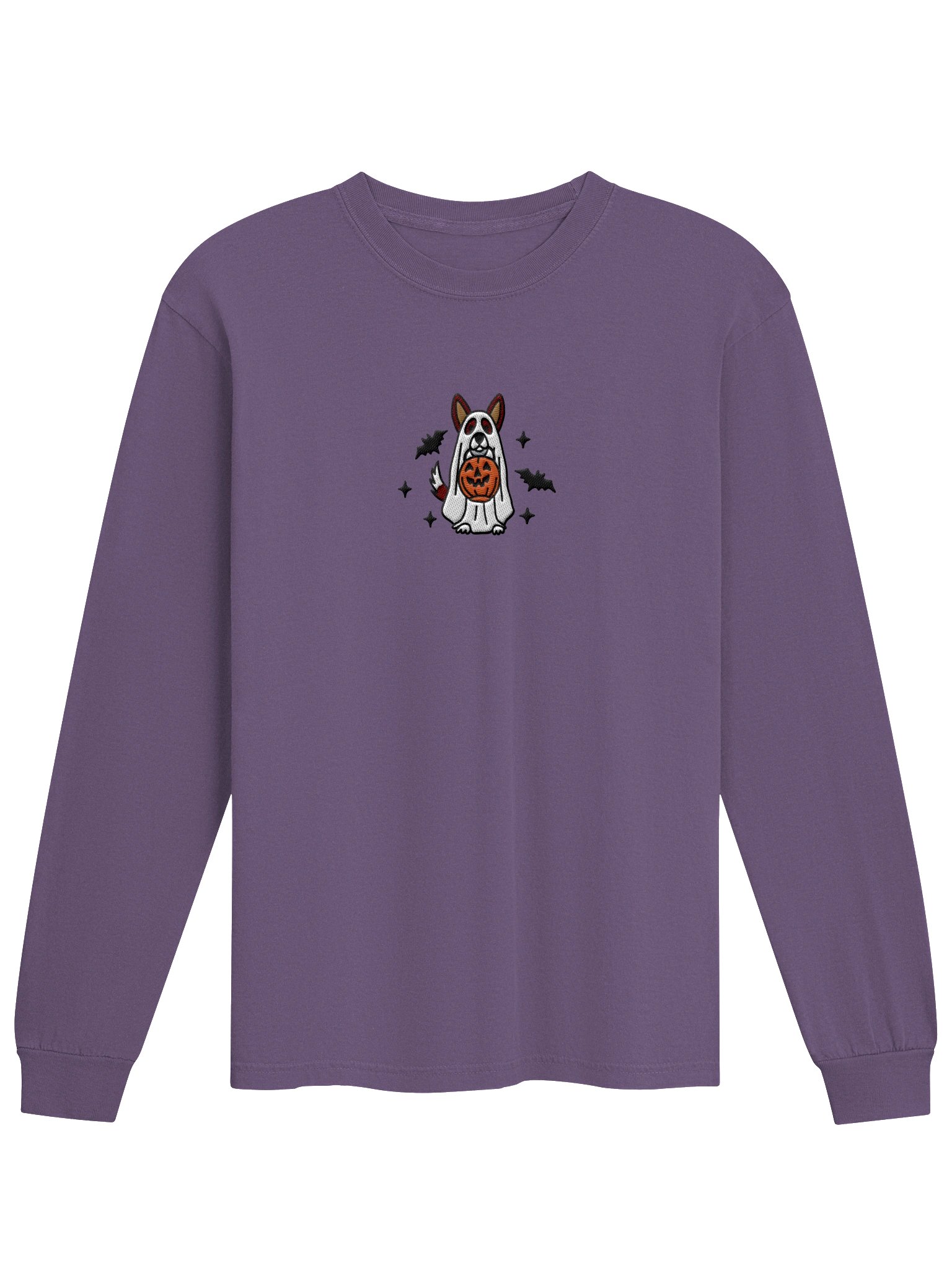 Halloween Cardigan Welsh Corgi(Brindle/Chocolate) Embroidered Long-sleeved T-Shirt product image (4)