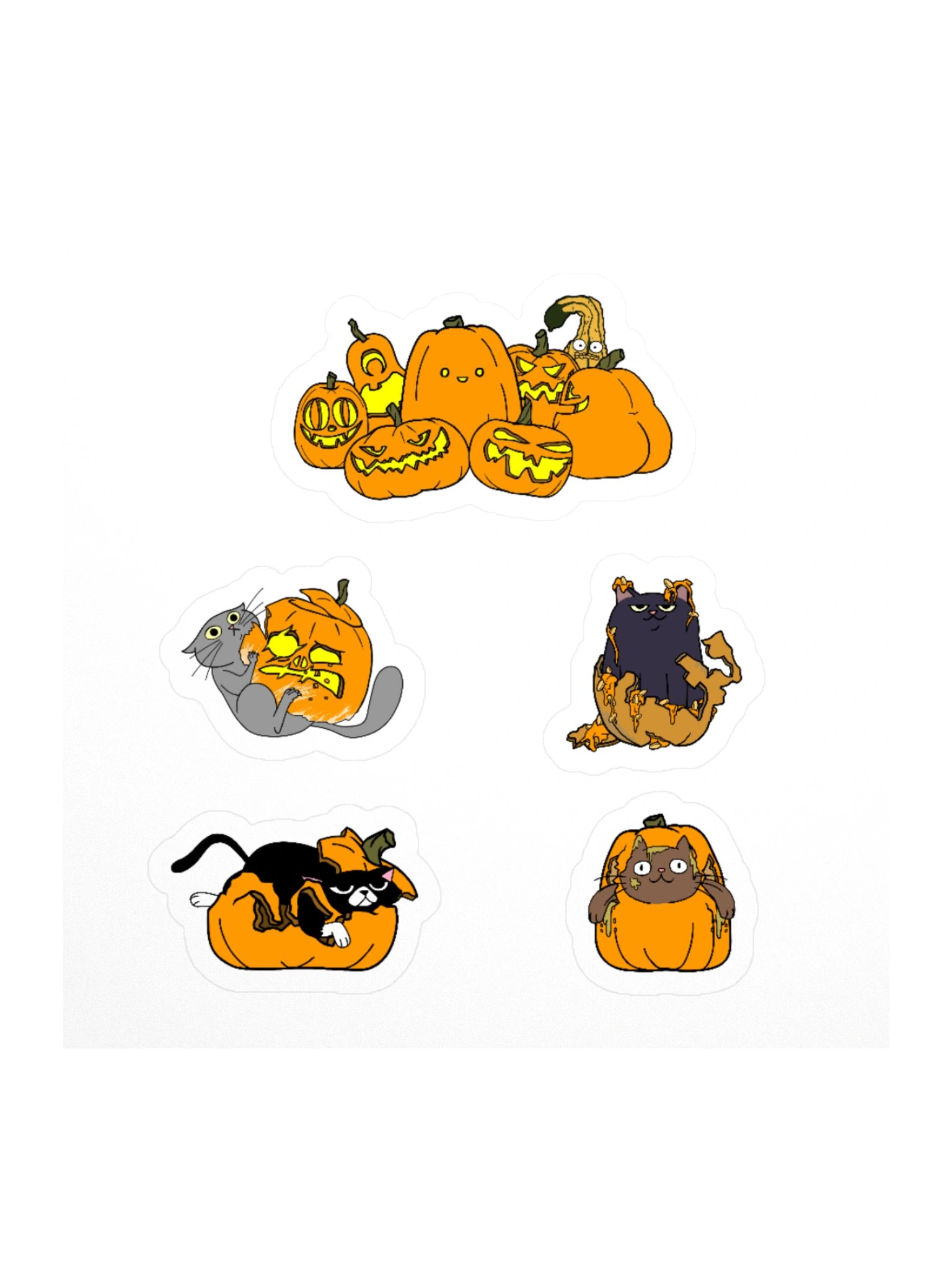 Pumpkin Party - Cat Sticker Pack product image (2)
