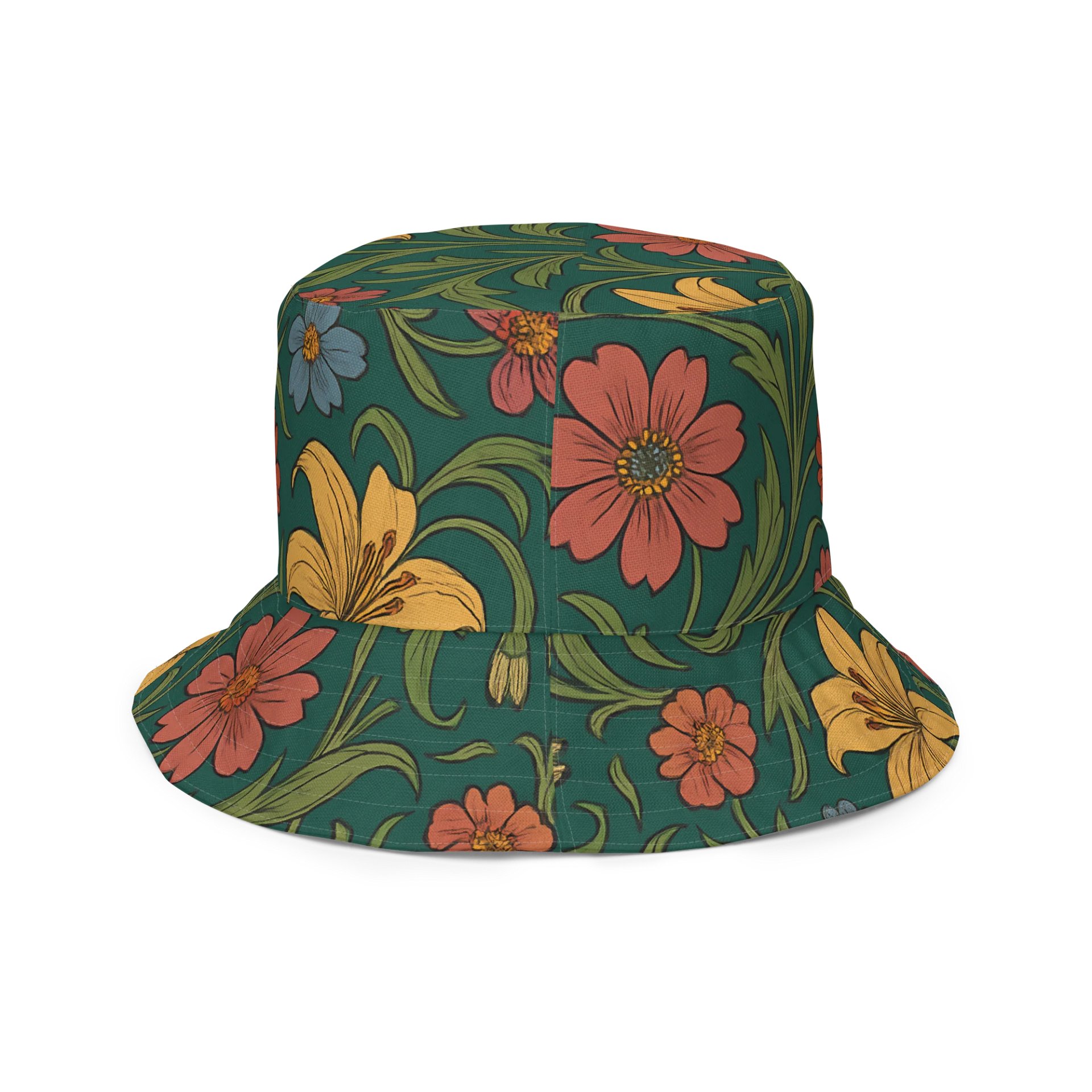 Vintage Floral Bucket Hat – Reversible Summer Festival Hat with Retro Botanical Print product image (5)