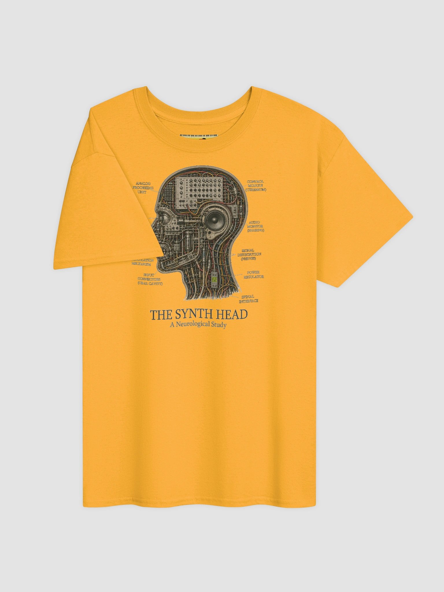 THE SYNTH HEAD a Neurological Study, by Frank Fonik (tb-3-0-3 tribute), Techno EDM, Unisex t-shirt product image (3)