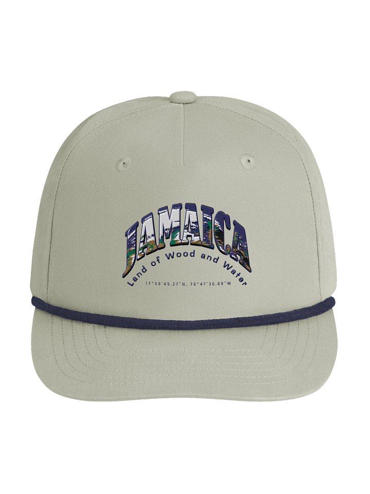 Caribbean Apples - Jamaica Alt Scenic 2 | Embroidered | Golf Rope Cap | Tan & Navy product image (1)