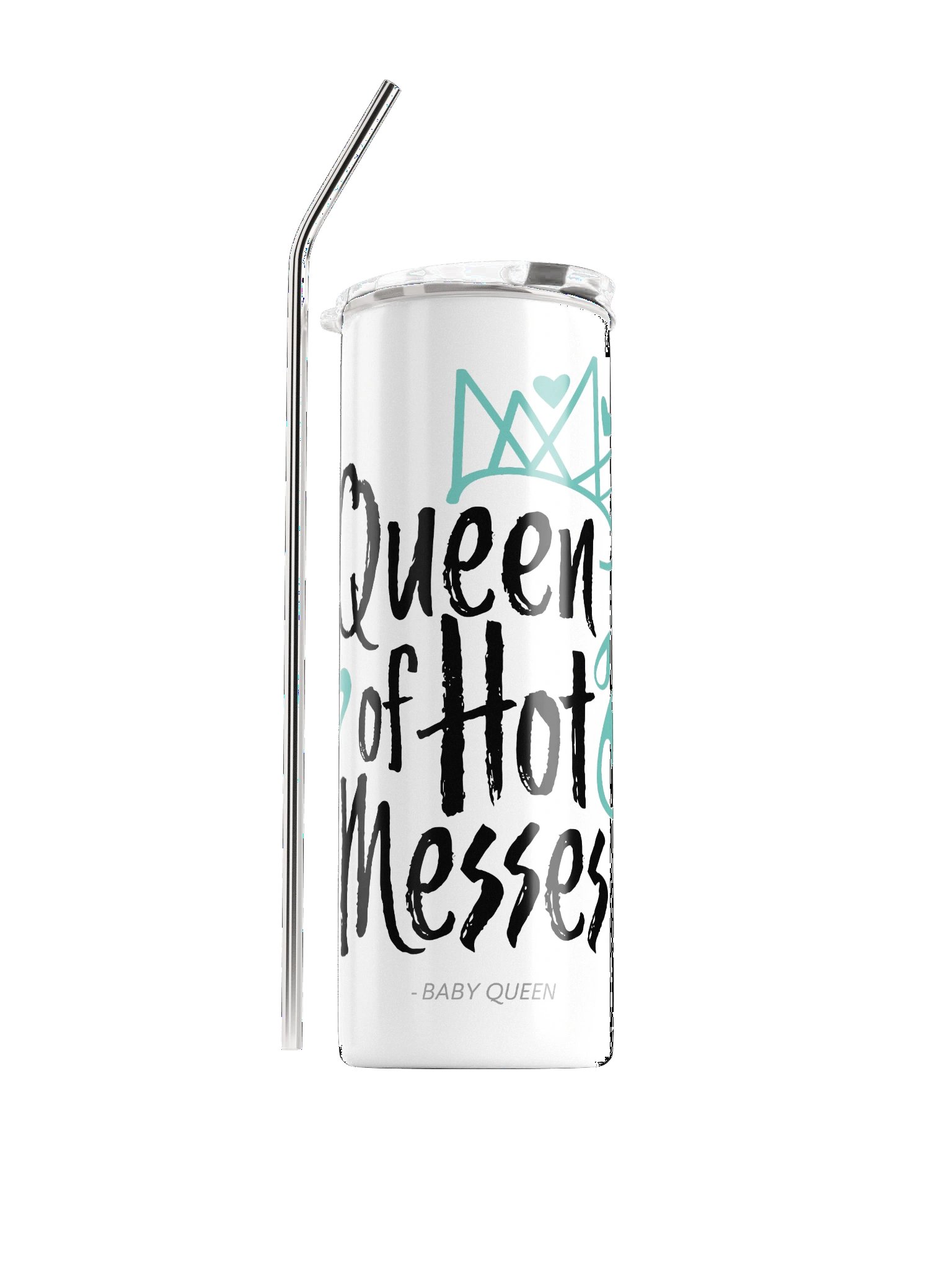 Queen Of Hot Messes Stainless Steel Tumbler (White) product image (1)