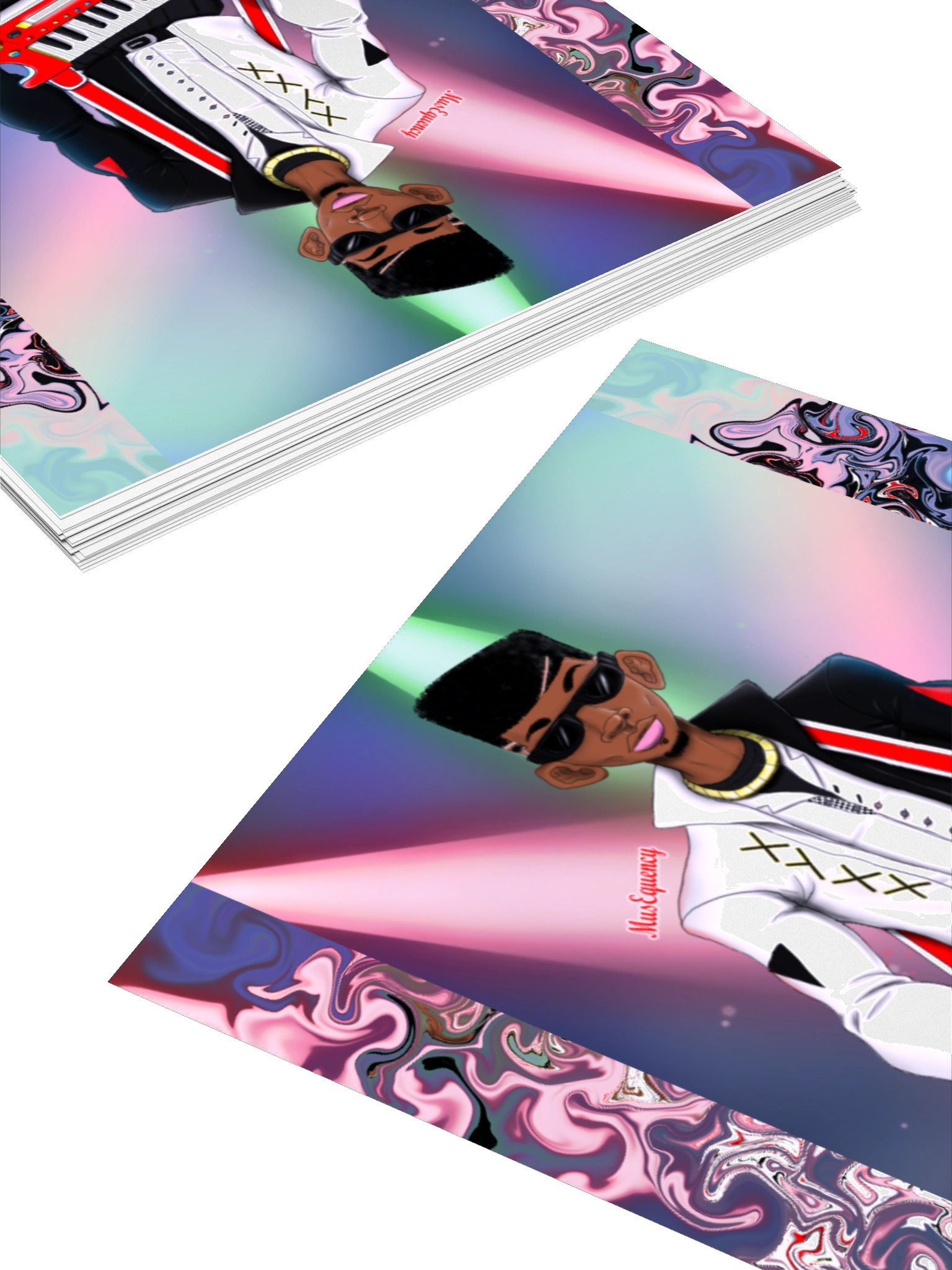 DLU DON’T LABEL US® Retro Keytar Player Sticker Set product image (4)