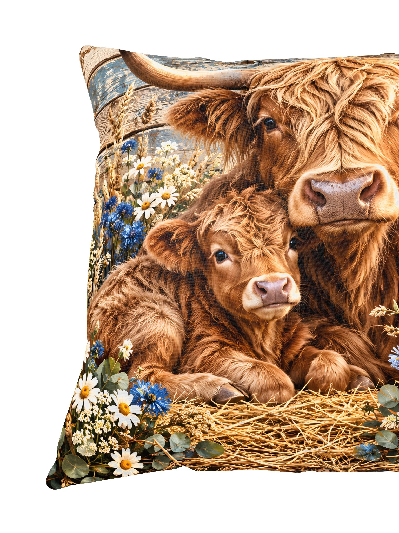 Country Hearts — Cow & Calf Rustic Farmhouse Cushion product image (3)