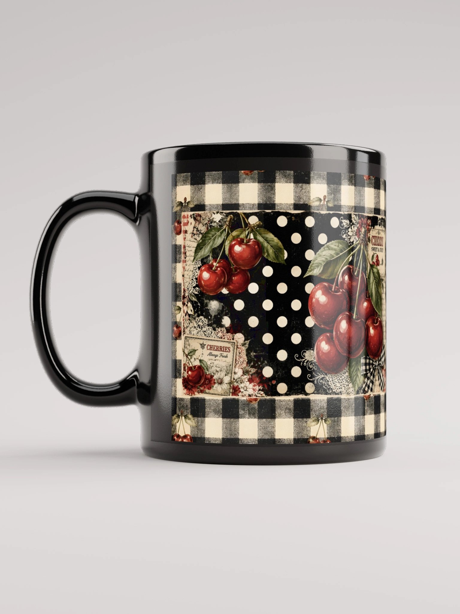 Chic Cherry - Vintage Cherry Check Mug product image (1)