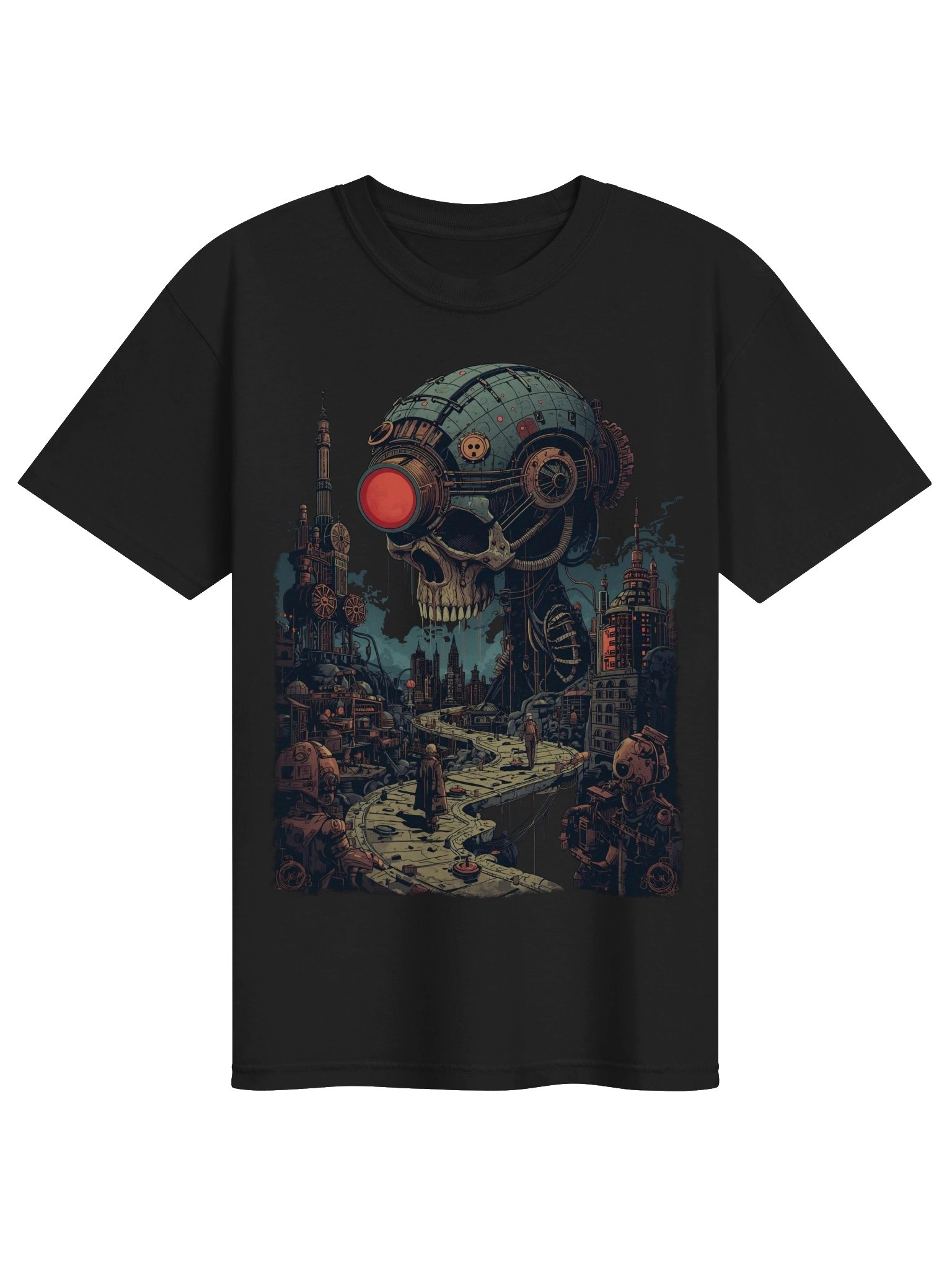 Cyberpunk Skull City Heavyweight T-Shirt product image (1)
