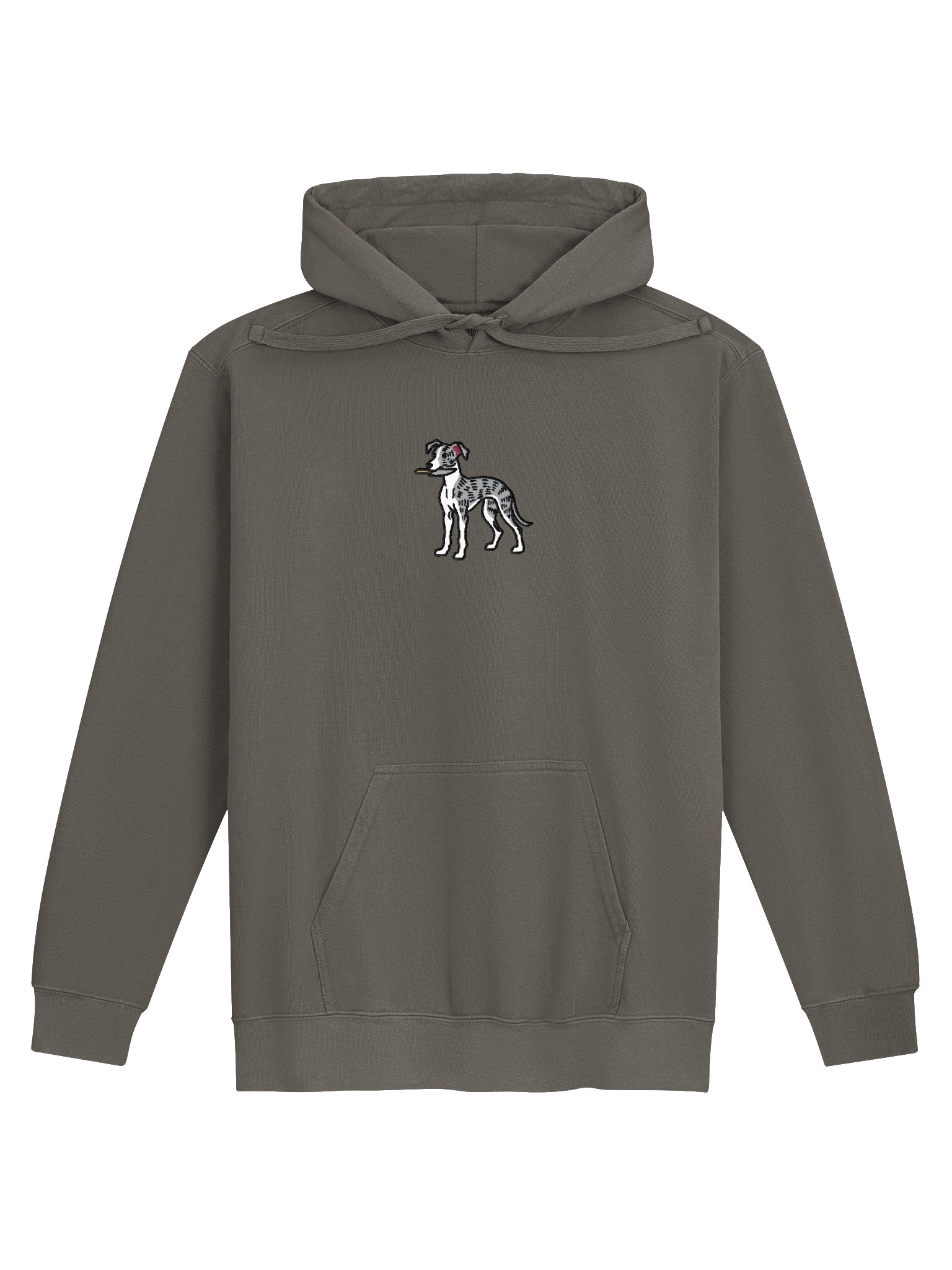 Funny Chibi-Style Whippet(Blue Brindle) Embroidered Premium Hoodie product image (6)