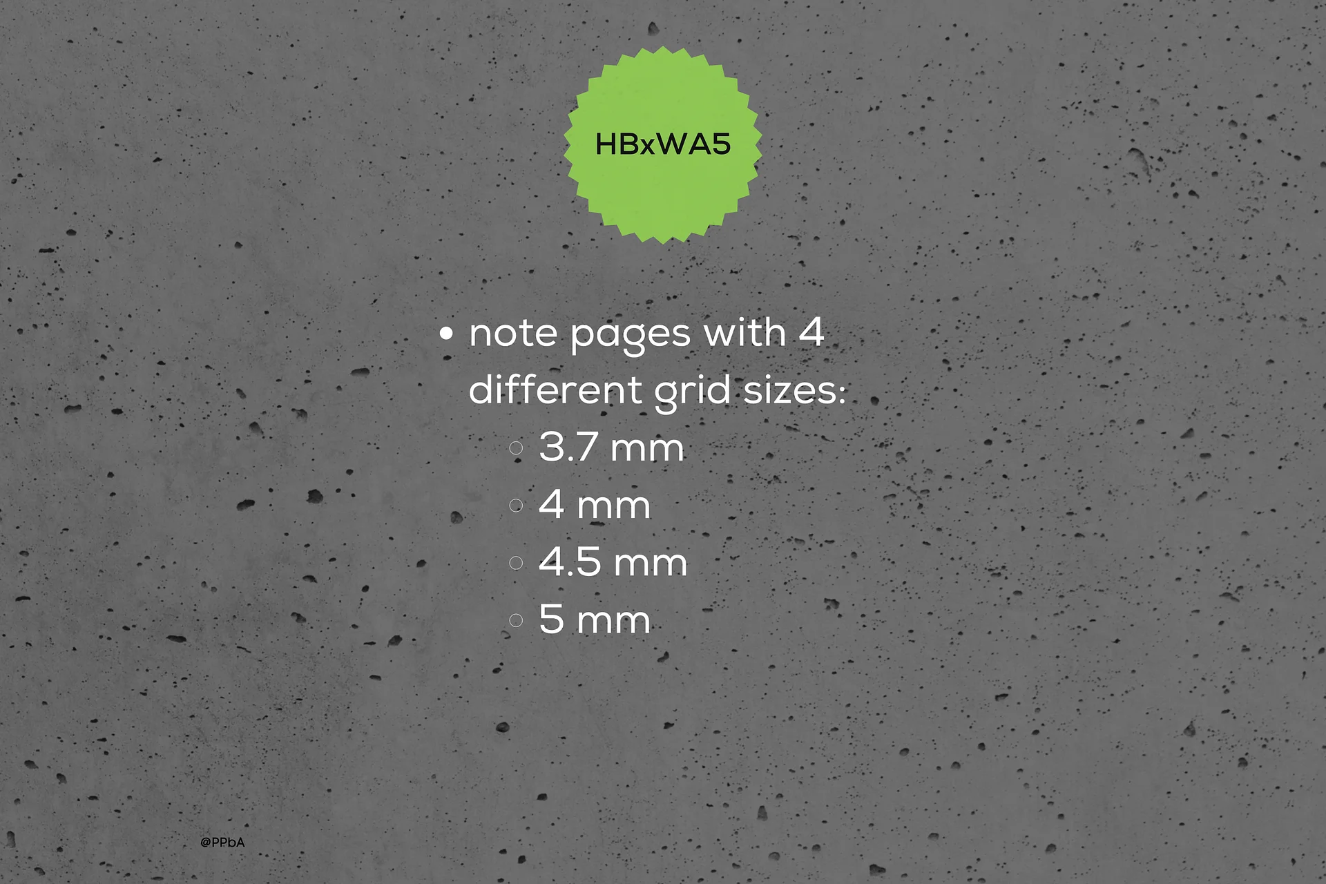 grid note pages - HBxWA5 - various grid sizes - 3.7/4/4.5/5 mm product image (2)