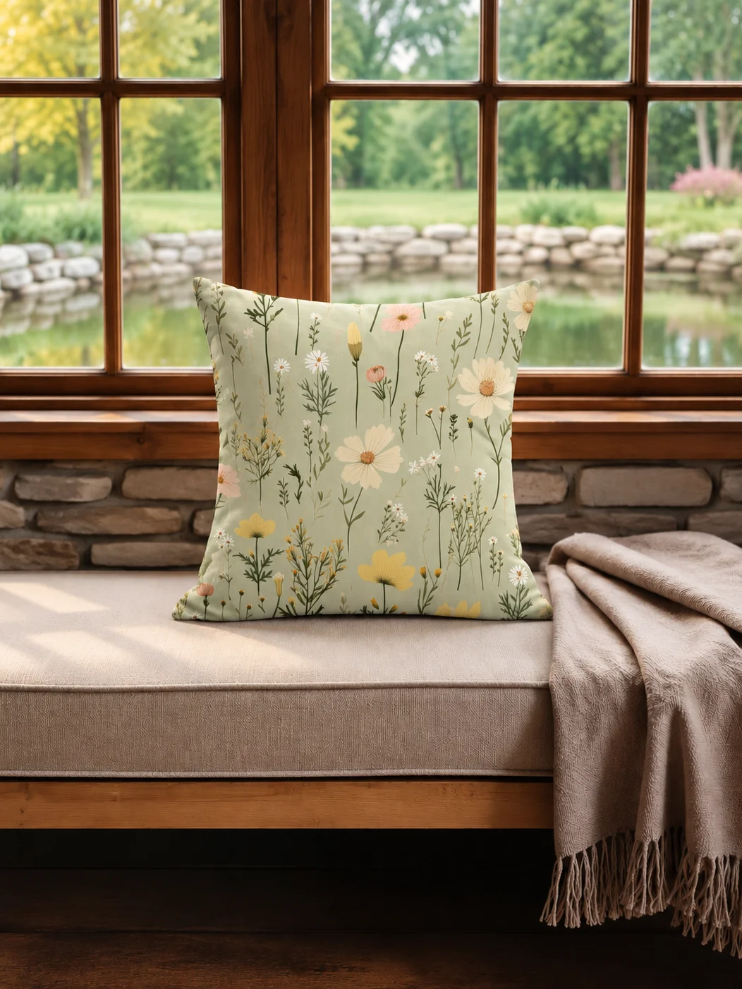 Meadow Whispers Wildflower Pillow product image (1)