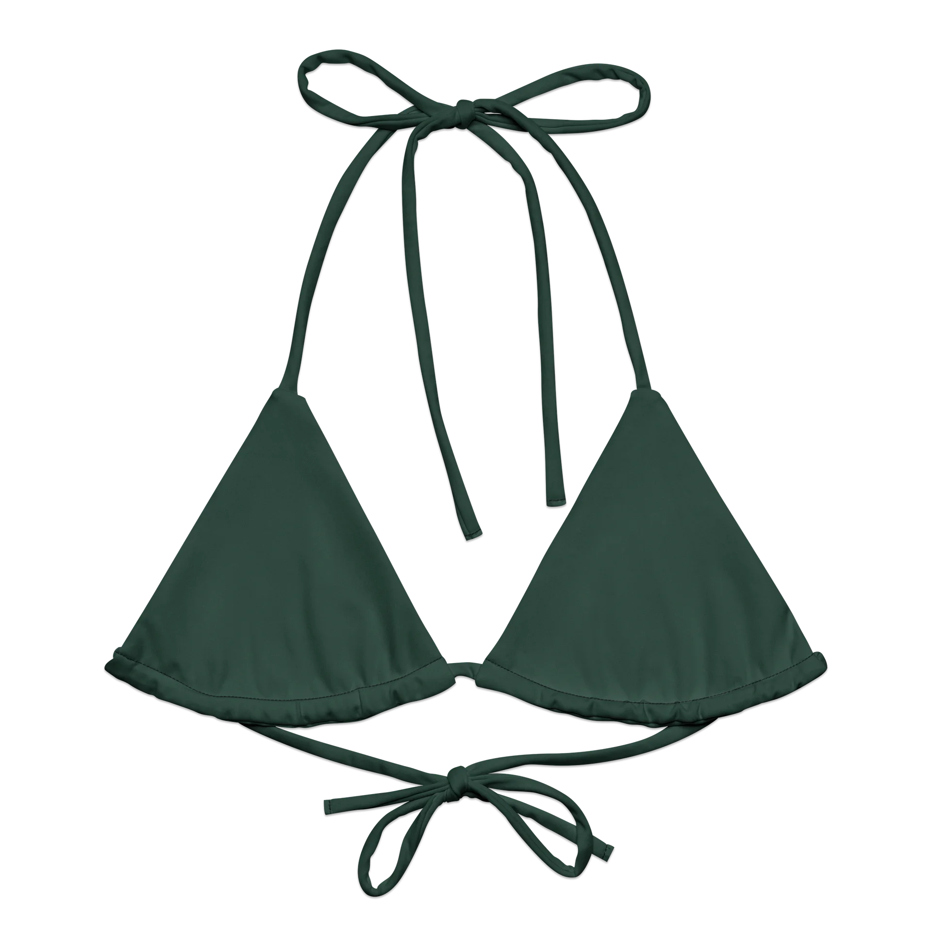 Deep Green Recycled String Bikini Top product image (4)