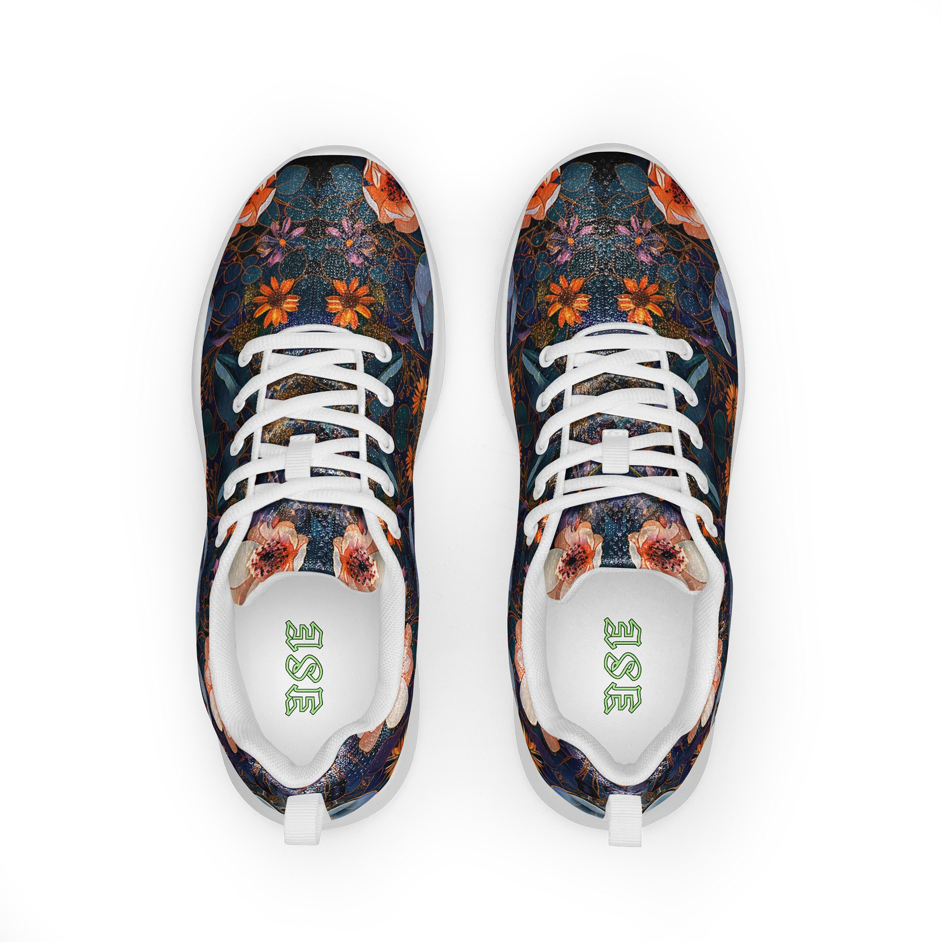 Midnight Bloom: Florale Art-Deco Women's Sneakers product image (4)