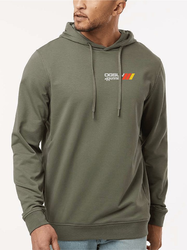 Side View Unisex Premium Hoodie - Olive/White product image (2)
