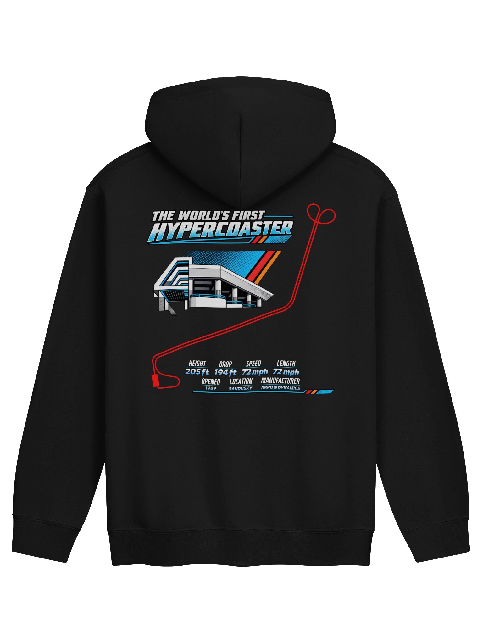 The World’s First Hyper Coaster Retro Graphic Layout Hoodie product image (2)
