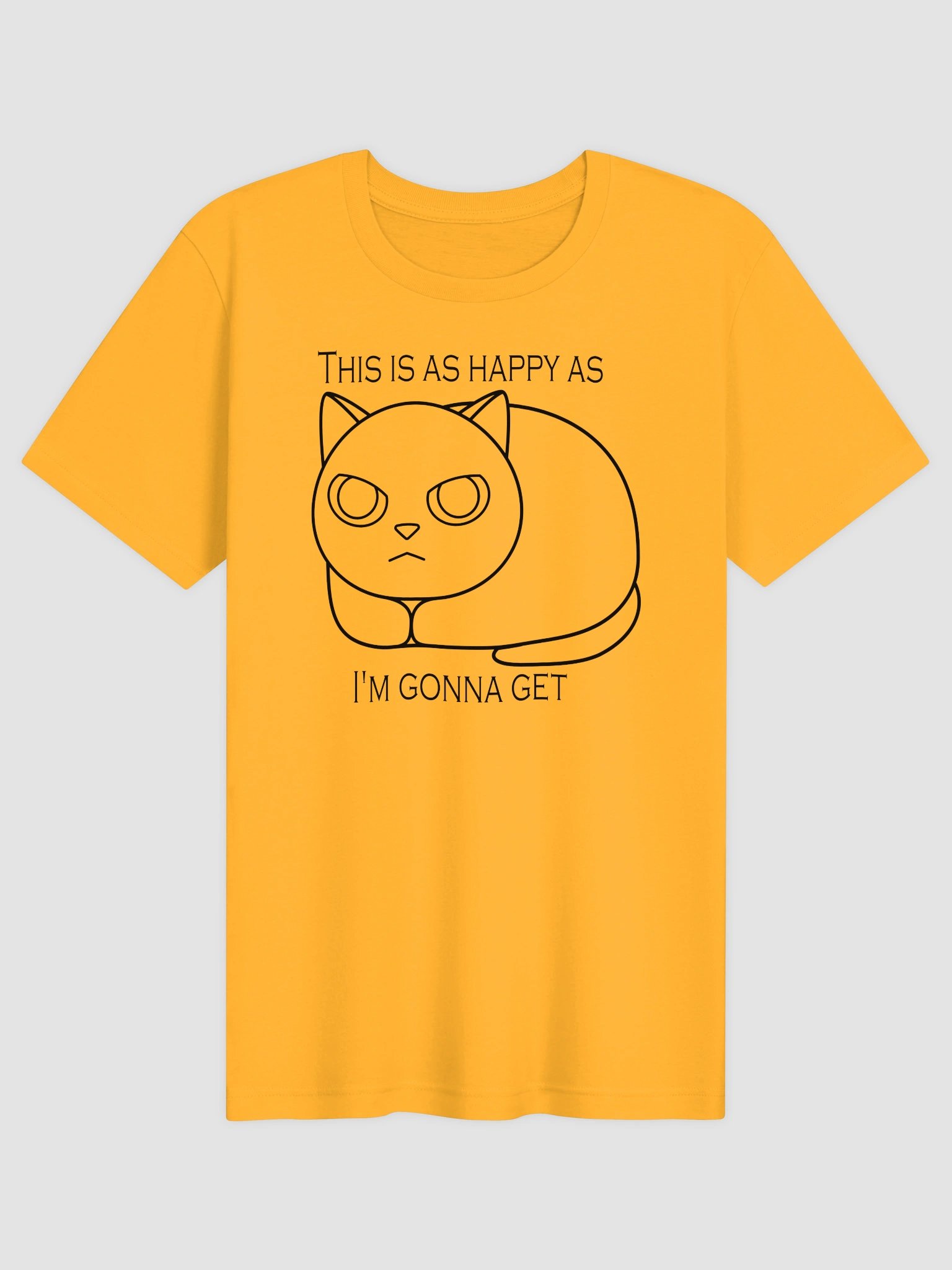 Happy Grumpy Cat (Black Print) - Unisex Adult Super Soft Lightweight T-shirt product image (1)