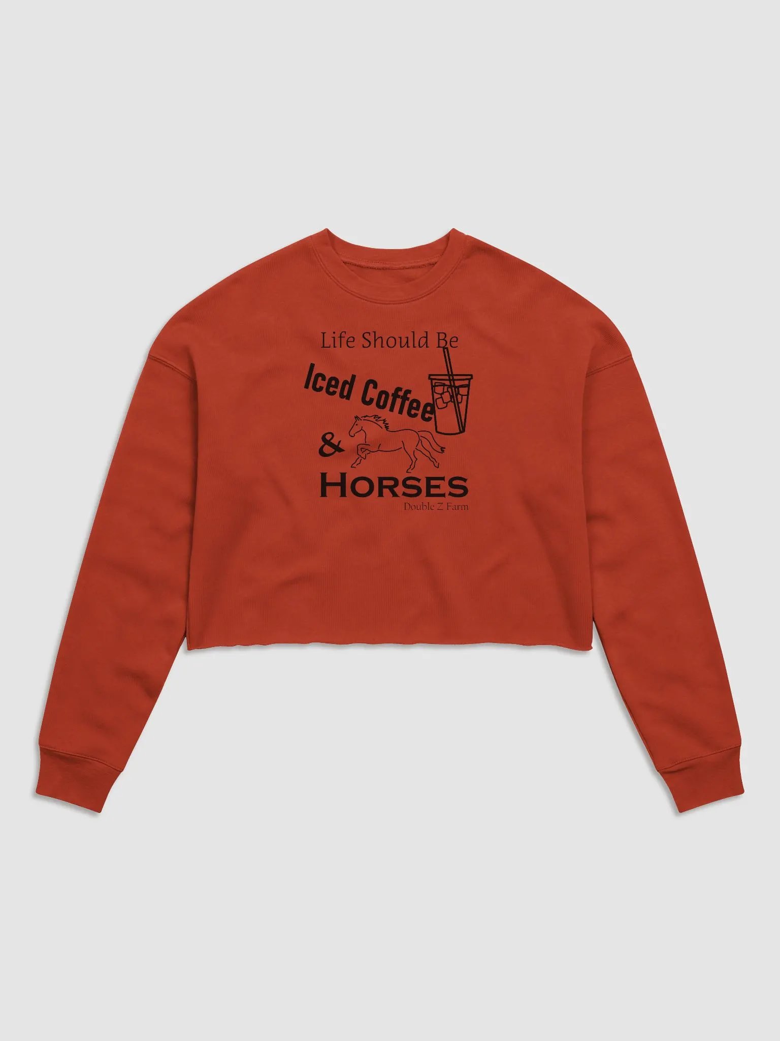 Iced Coffee and Horses Crop Sweatshirt product image (1)