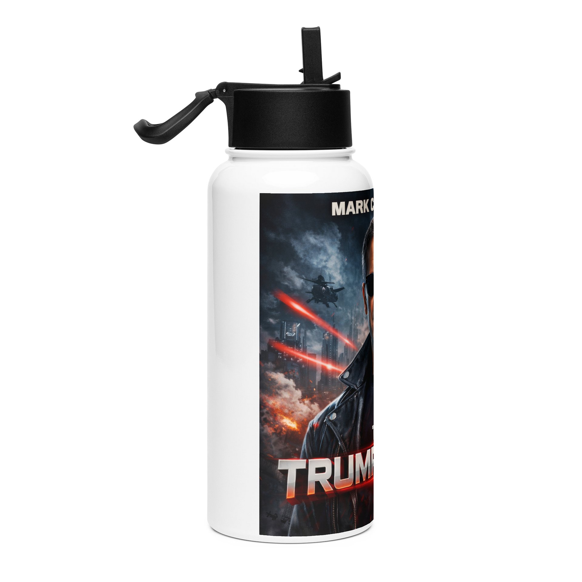 The Trumpinator - Stainless Steel Water Bottle with Foldable Straw product image (4)