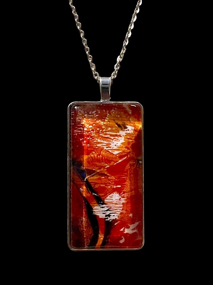 Fire Fragment large rectangle art pendant product image (1)