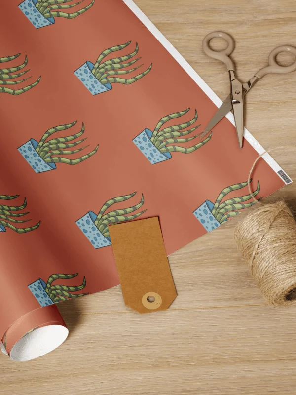 Snake Cactus Bold Statement Pattern Gift Wrap Roll, Matte or Glossy Finish product image (2)