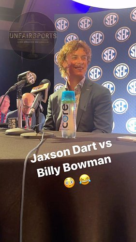 Jaxson Dart chops it up about trolling Billy bowman lol #oudna #sooners #olemiss #rebels #secmediadays