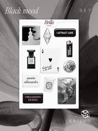 Bold, magnetic, unapologetically you 🖤

The Black 3D Sticker Set by Brillo Studio channels confidence, mystery, and main char...