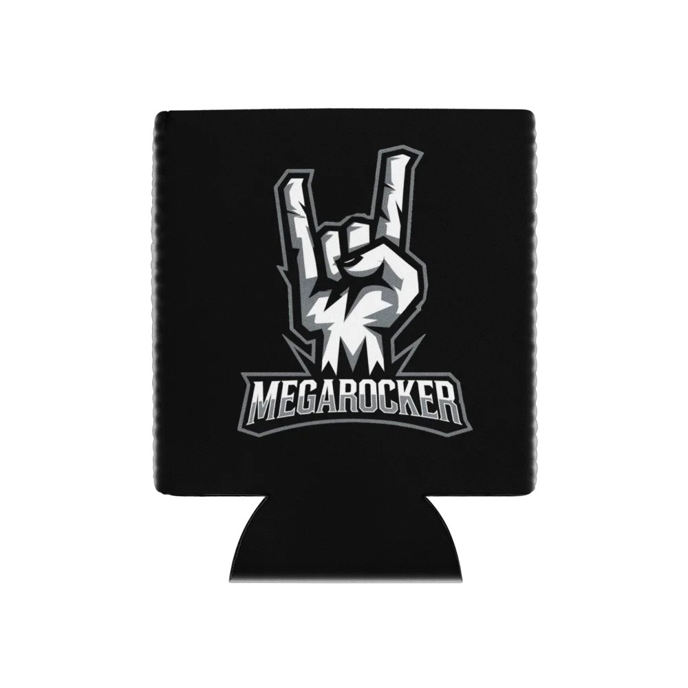 MegaRocker Horns Up Silver Logo Regular Can Cooler product image (1)