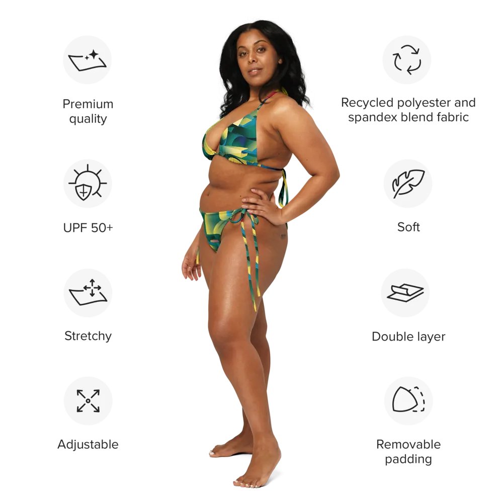 Abstract Lithographic Pattern Design String Bikini - V8 product image (4)