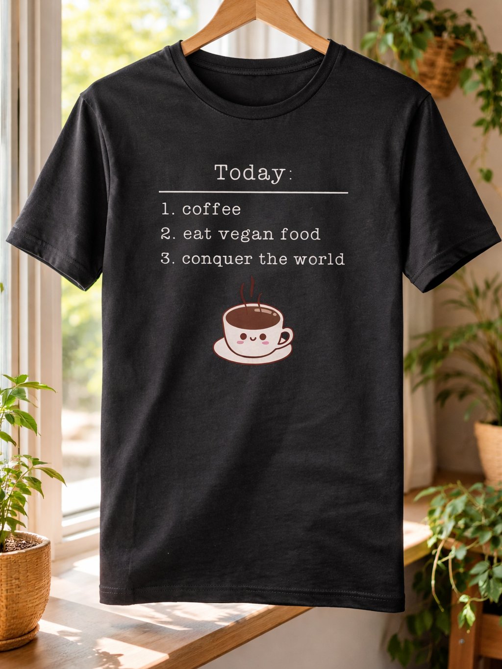 “Vegan Conquers the World” Unisex Black T-Shirt product image (1)