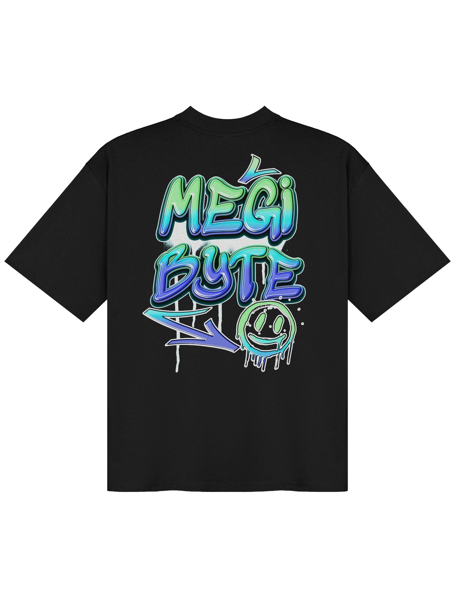 MEGIBYTE GRAFFITI OVERSIZED TEE | BLUE product image (2)