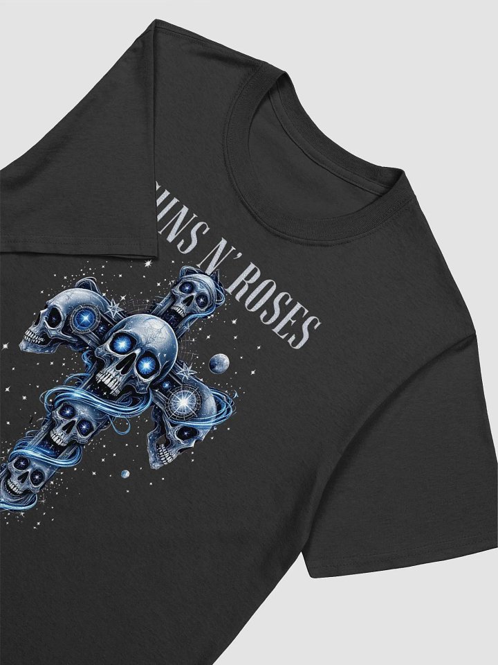 Guns N’ Roses Cosmic Skull Cross T-Shirt | Blue Serpent Gothic Rock Graphic Tee | Classic Hard Rock Streetwear product image (2)