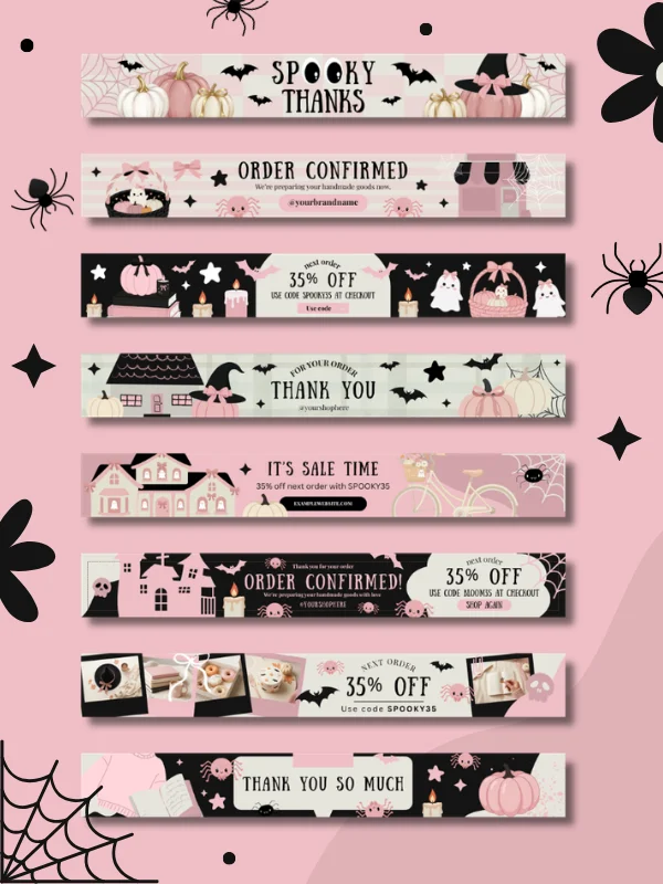 Coquette Halloween Etsy Order Receipt Banners product image (2)