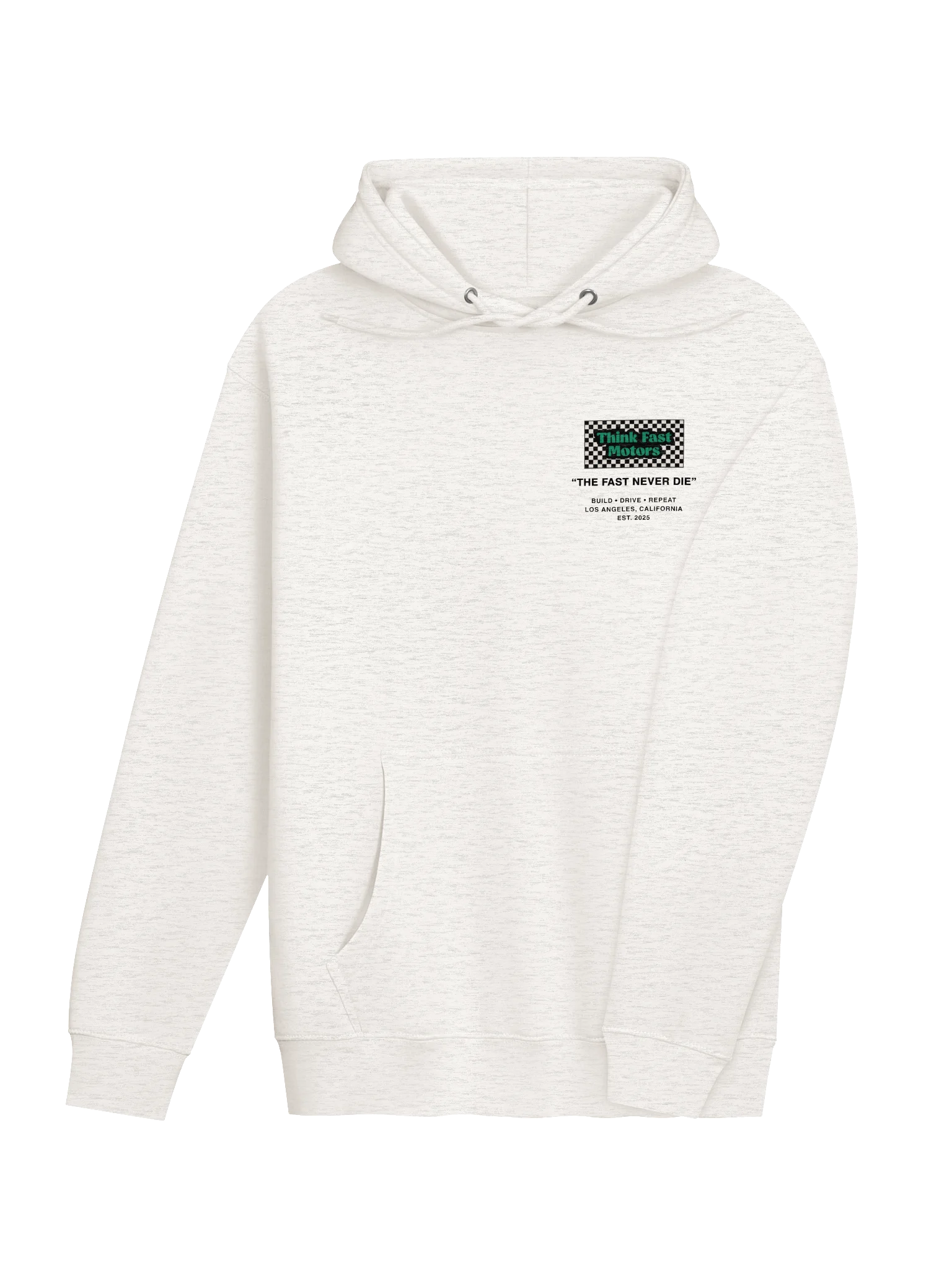 Think Fast “The Fast Never Die Hoodie” - Oatmeal Heather product image (4)
